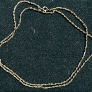 Elegant Silver Twisted Rope Necklace